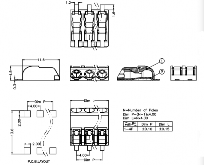 4.0mm SMD Terminal Block Connector