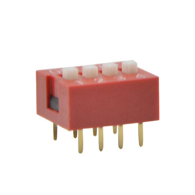 2.54mm Pitch Slide DIP Switch , 1～12 Position DIP Switch With Dual In Line Package