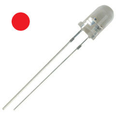 DIP Type Water Clear 5mm Red LED Lamp With 15 Degree Viewing Angle