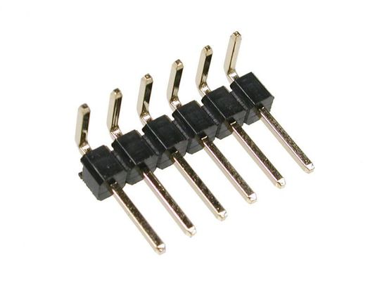Single Row Right Angle 90° Small Electrical Connectors Male Strip Pin Header 2.54mm
