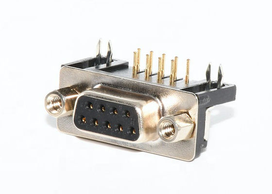 Right Angle DIP Type PCB Mounting Connector / DR-9Pin Female D-SUB Miniature Connectors