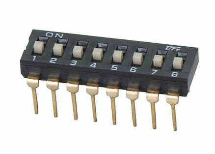 2.54mm IC Type Slide DIP Switch ON OFF SPST 1 - 12 Poles Packed In Tube