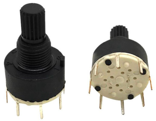 Plastic 16mm Rotary Band Switch 1 Pole 8 Positions 0.5N - 1N DC 60V 0.3A