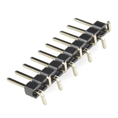 Gold Plated 2.54mm Single Row Smt Header Connector / Surface Mounted Circuit Board Pin Connectors