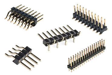 Gold Plated 2.54mm Single Row Smt Header Connector / Surface Mounted Circuit Board Pin Connectors